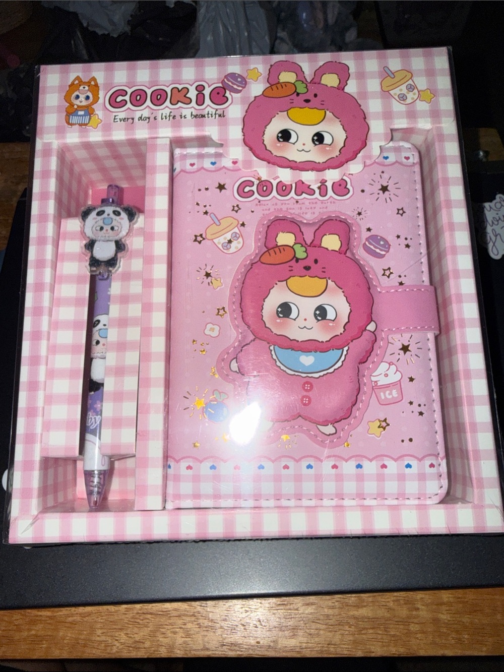 Cookie Pink Bunny Notebook & Pen Gift Set